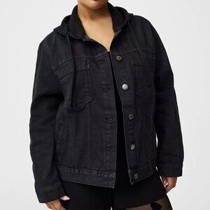 Relaxed Hooded Denim Trucker Jacket